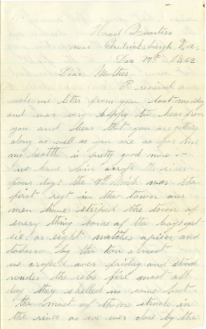 Benjamin F. Marsh Letter : December 17, 1862