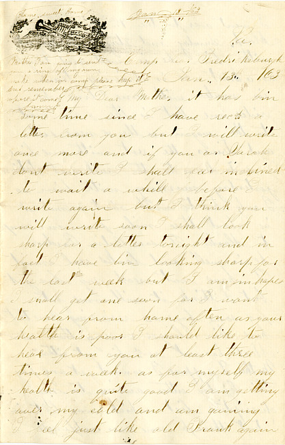 Benjamin F. Marsh Letter : January 13, 1863