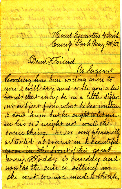 Othniel Gooding Letter : (Frank) May 31, 1863