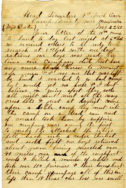 Othniel Gooding Letter : August 22, 1863