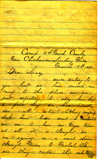 Othniel Gooding Letter : March 18, 1865