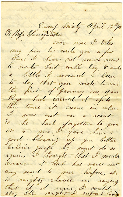 Othniel Gooding Letter : April 13, 1863