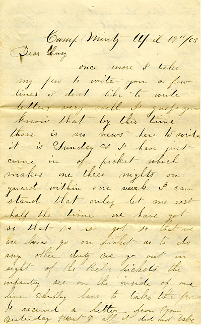 Othniel Gooding Letter : April 19, 1863