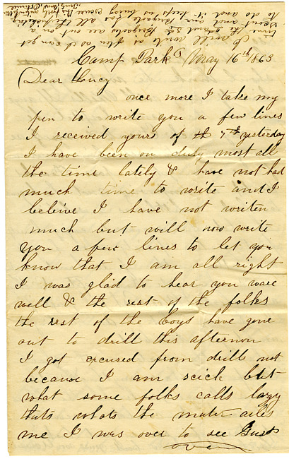 Othniel Gooding Letter : May 16, 1863