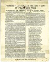 President Lincoln and General Grant On Peace and War