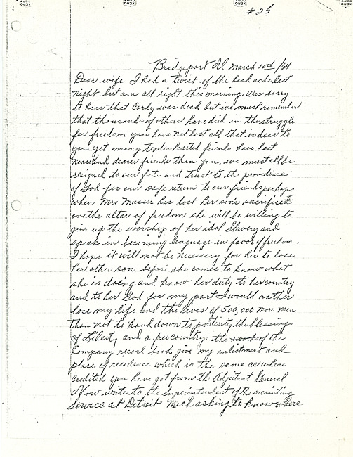 Simeon A. Howe Letter : March 10, 1864