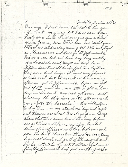 Simeon A. Howe Letter : November 1, 1863