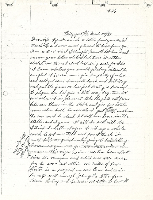 Simeon A. Howe Letter : March 13, 1864