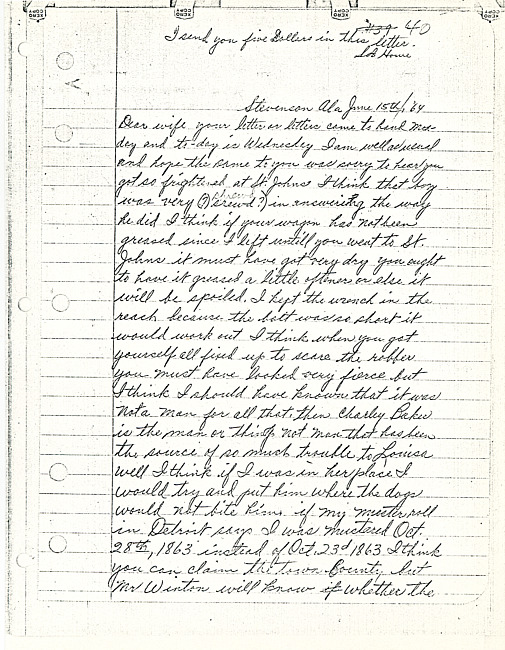 Simeon A. Howe Letter : June 15, 1864