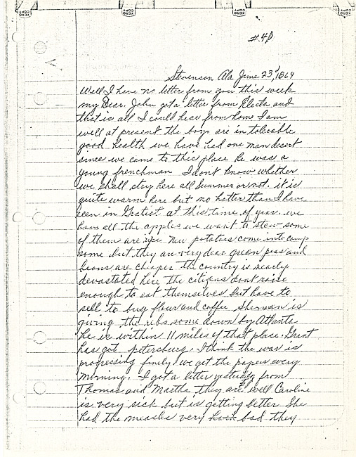 Simeon A. Howe Letter : June 23, 1864