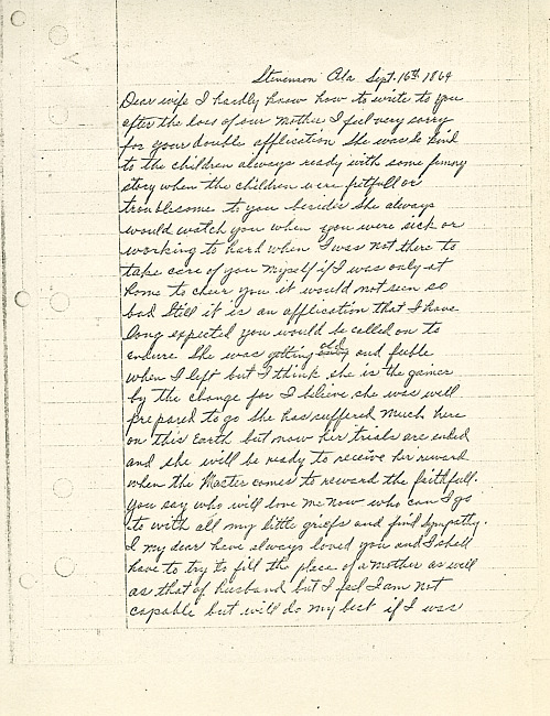 Simeon A. Howe Letter : September 16, 1864