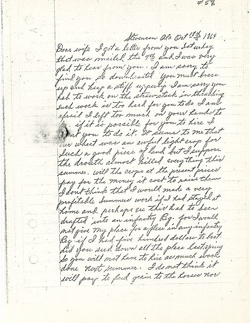 Simeon A. Howe Letter : October 18, 1864