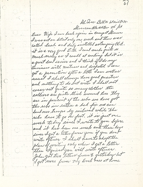 Simeon A. Howe Letter : November 2, 1864
