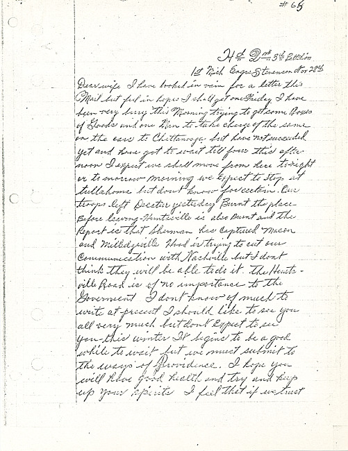 Simeon A. Howe Letter : November 28, 1864