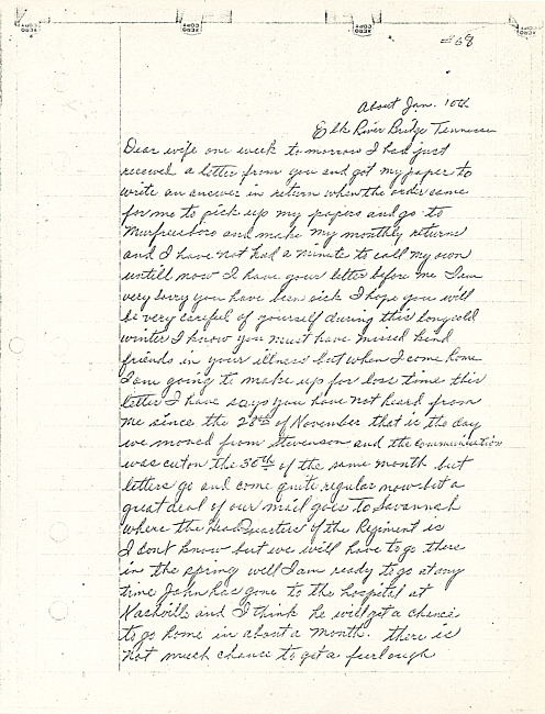 Simeon A. Howe Letter : January 10, 1865