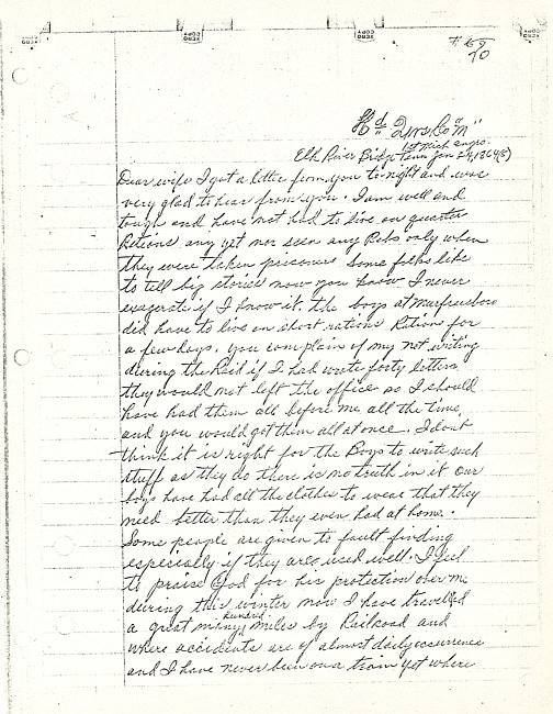 Simeon A. Howe Letters : January 24, 1865