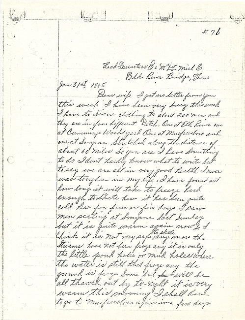 Simeon A. Howe Letters : January 31, 1865
