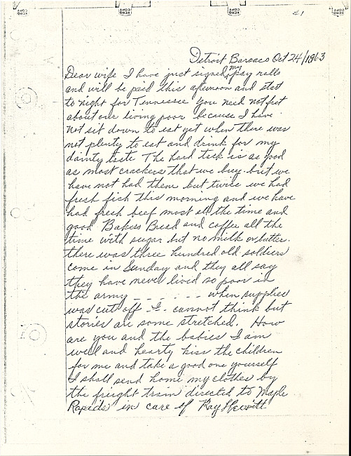 Simeon A. Howe Letter : October 24, 1863