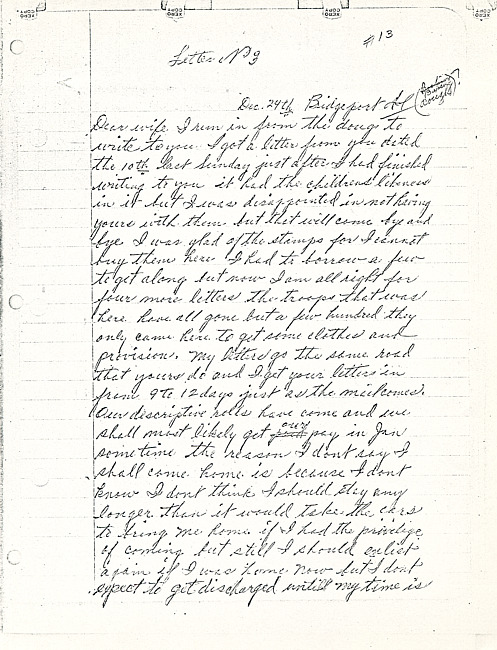 Simeon A. Howe Letter : December 24, 1863