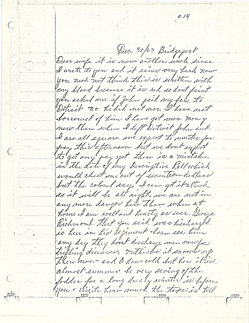 Simeon A. Howe Letter : December 30, 1863