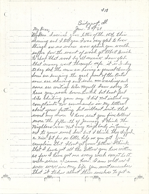 Simeon A. Howe Letter : January 24, 1864