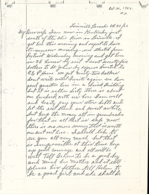 Simeon A. Howe Letter : October 30, 1863