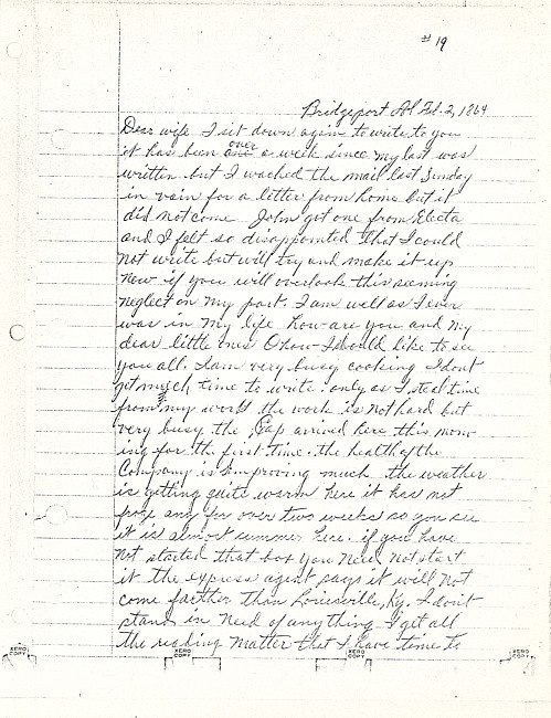Simeon A. Howe Letter : February 2, 1864