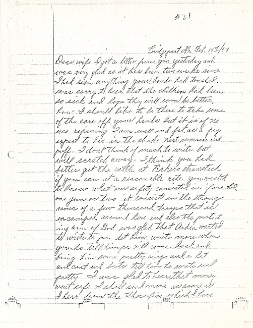 Simeon A. Howe Letter : February 14, 1864