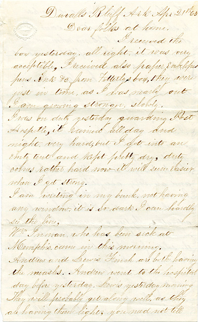 Warren Letter : April 21, 1865