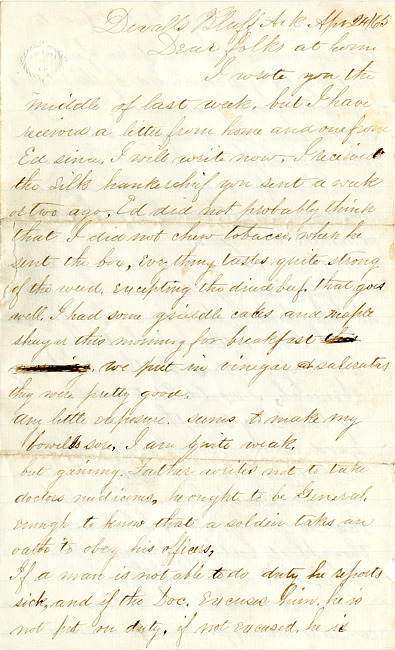 Warren Letter : April 24, 1865