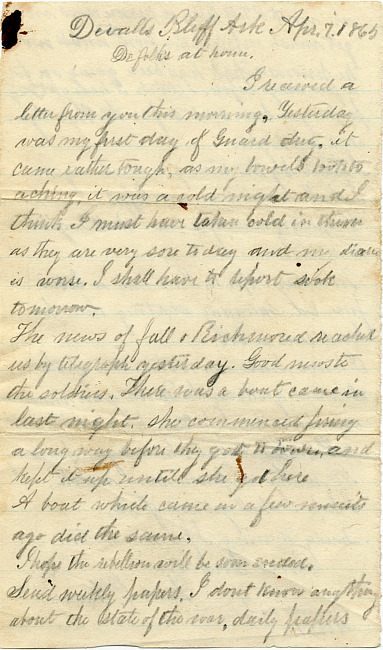 Warren Letter : April 7, 1865