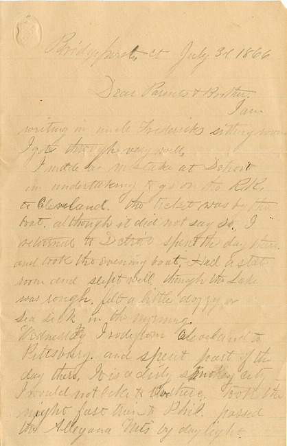 Warren Letter : July 3, 1866
