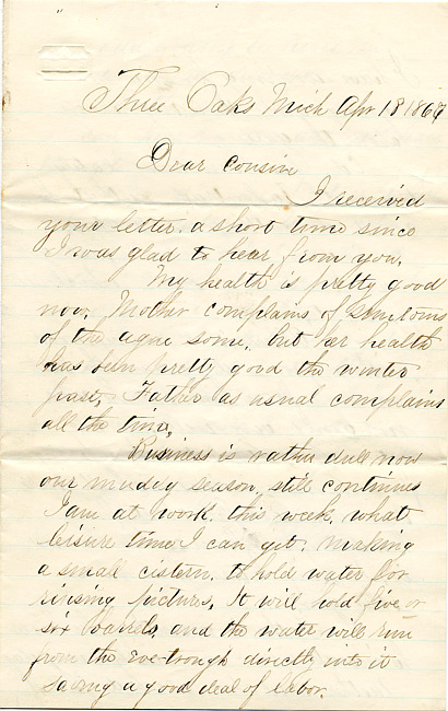 Warren Letter : April 18, 1867