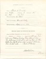 Albert Doxtader Pension Records : Casualty Sheet (July 28, 1881)