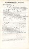 Daniel Doxtader Pension Records : Declaration for Widow's Army Pension (May 2, 1863)