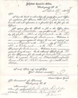 Daniel Doxtader Pension Records : Adjutant General's Office Pension Claim Acknowledgement (December 14, 1863)