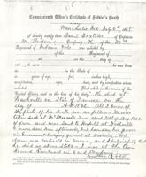 Daniel Doxtader Pension Records : Commissioned Officer's Certificate of Soldier's Death (July 6, 1865)