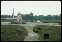 Bergen-Belsen Concentration Camp : Jewish monument with Memorial Obelisk in background