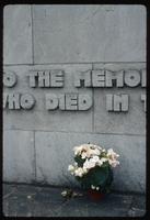 Bergen-Belsen Concentration Camp : Commemorative Wall inscription in English