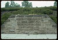 Bergen-Belsen Concentration Camp : Close-up of mass grave stone