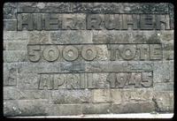 Bergen-Belsen Concentration Camp : Close-up of another mass grave stone