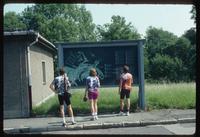 Buchenwald Concentration Camp : Tourists at camp entry sign