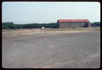 Buchenwald Concentration Camp : View across roll call yard to restored administration offices