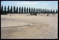 Dachau Concentration Camp : Barracks yard from sculpture