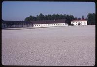 Dachau Concentration Camp : View from current visitor entry gate to old main camp gate