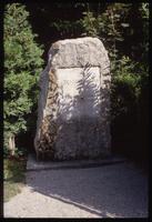 Dachau Concentration Camp : Commemorative marker at crematorium entry point