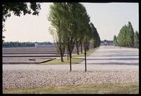 Dachau Concentration Camp : View from Catholic Chapel back to camp administrative offices
