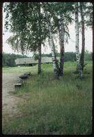 Chelmno Concentration Camp : View to main memorial back along axis to crematorium
