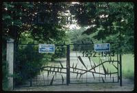 Belzec Concentration Camp : Close-up of tourist entry gate to site