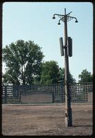 Sachsenhausen Concentration Camp : Loud speakers and lighting in roll call yard